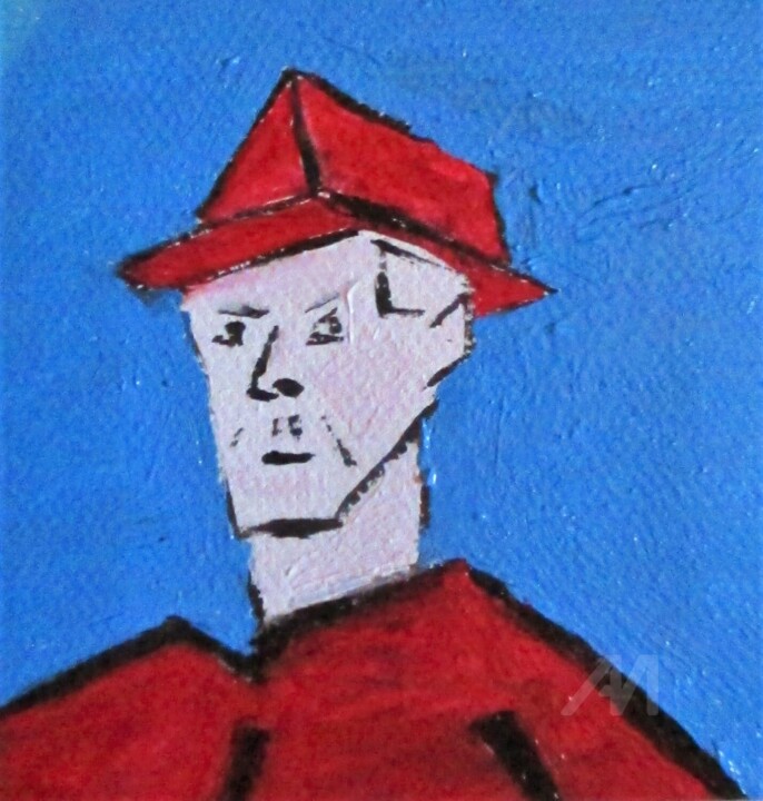 Autoportrait cubisme 绘画, 2.8x2.8 in