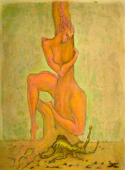Dibujo titulada "Audiencja - żuk" por Bohdan Wincenty Łoboda, Obra de arte original, Pastel