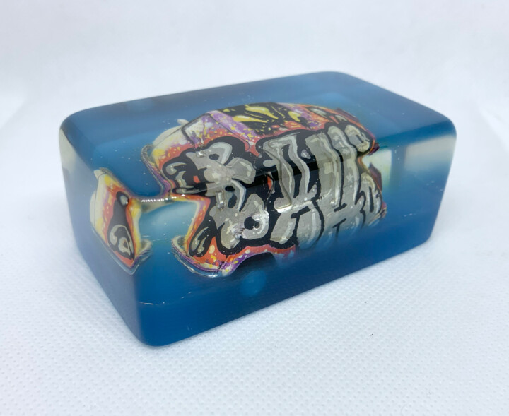 Izeta Solo Blue 雕塑, 1.4x3.4 in