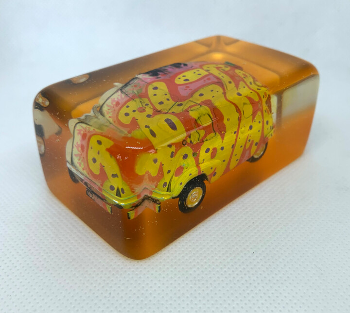 Izeta Solo Orange 雕塑, 1.4x3.4 in