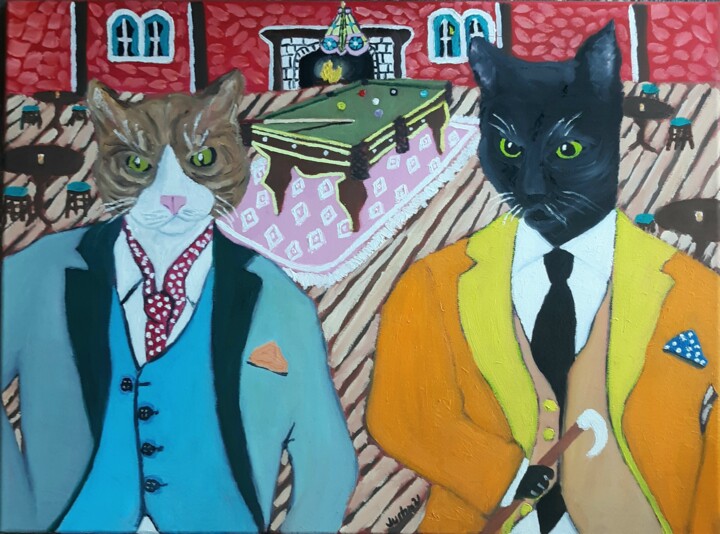 cool cats 绘画, 18x24 in