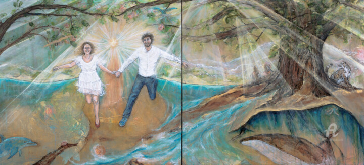 Talisman 绘画, 43.3x94.5 in