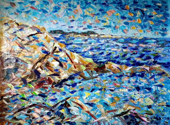 「la mer」というタイトルの絵画 Puliaficoによって, オリジナルのアートワーク, オイル