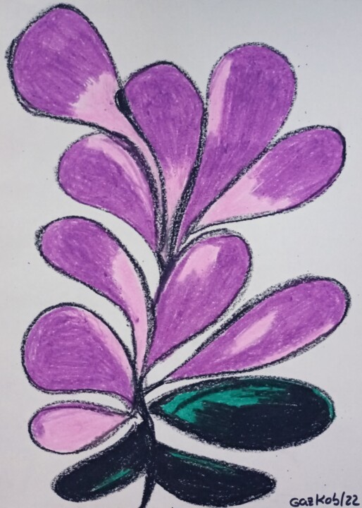 Mauve flower 图画, 16.1x11.8 in