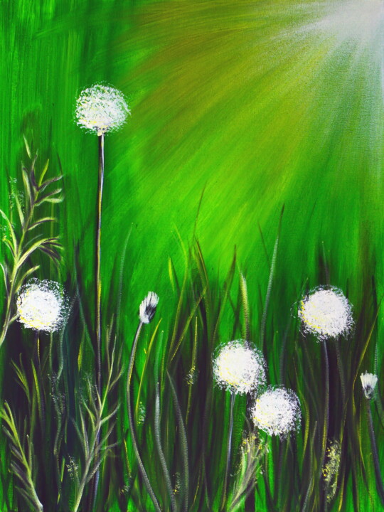 White dandelion art Painting 印花与版画
