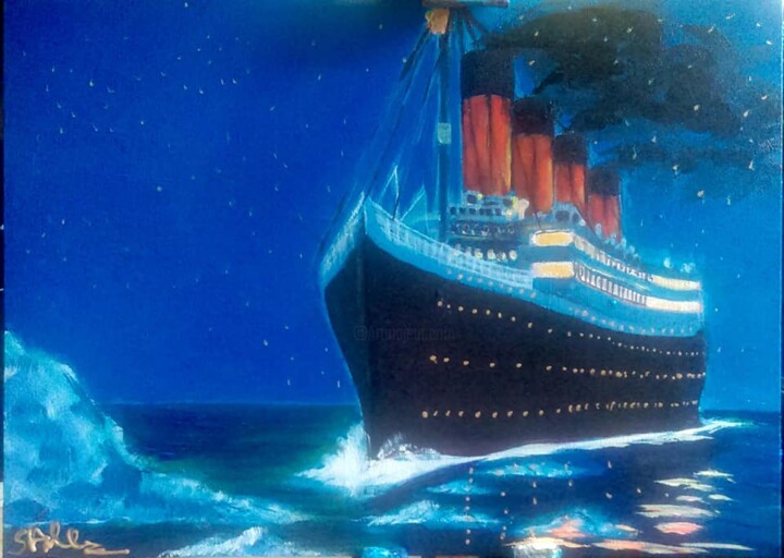 Titanic 绘画, 13.8x19.7 in