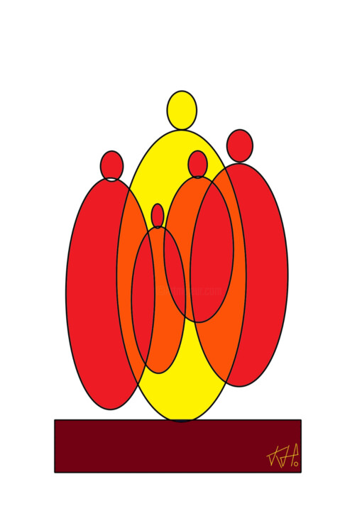 Family 雕塑, 126x98.4 in