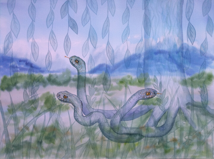 The wisdom of the snakes 绘画, 17.7x23.6 in