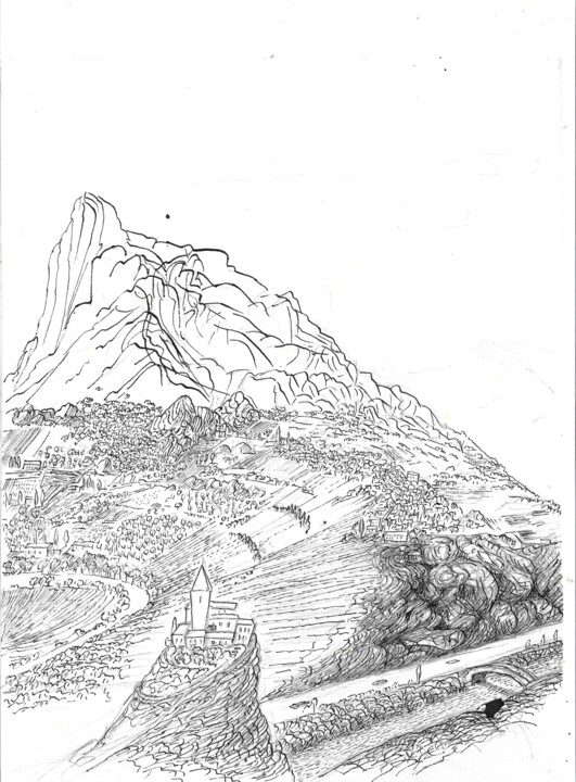 Souvenir des Baronnies 图画, 6.7x5.1 in