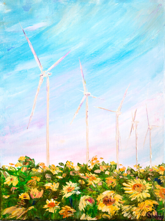 Wind Energy Painting, 15.8x11.8 in