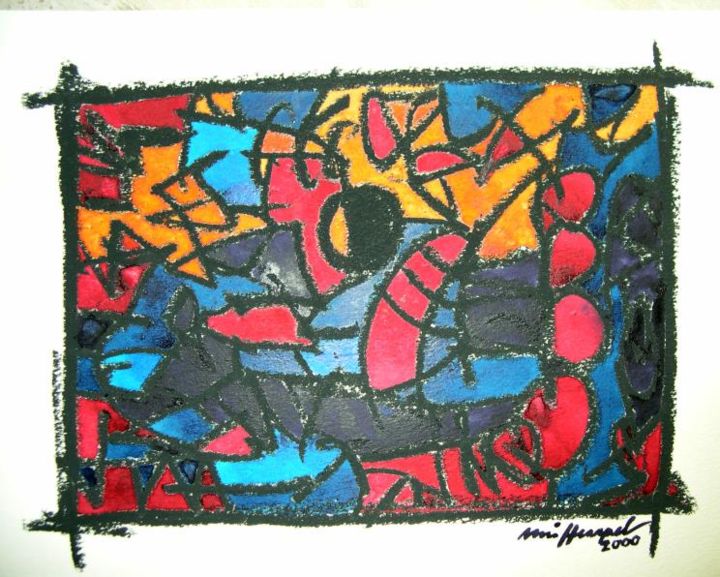 Pittura intitolato "Abstract V" da Ulli Heupel, Opera d'arte originale, Olio