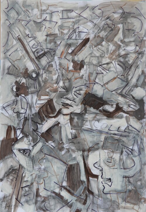 Pittura intitolato "Sharing" da Lubomir Tkacik, Opera d'arte originale, Gesso