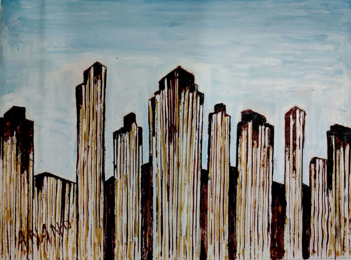 CITY ABSTRACTION-4 绘画, 30x40 in