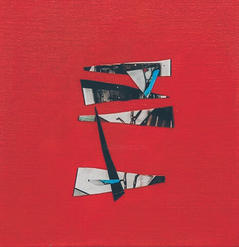 "Abstract 3" başlıklı Tablo Aste tarafından, Orijinal sanat, Akrilik Ahşap panel üzerine monte edilmiş