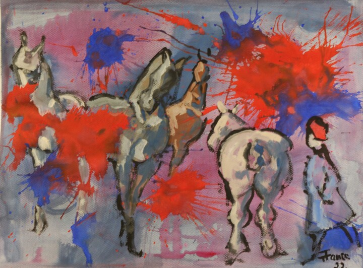 제목이 "Gouache 22-71"인 그림 Thierry Faure로, 원작, 구아슈