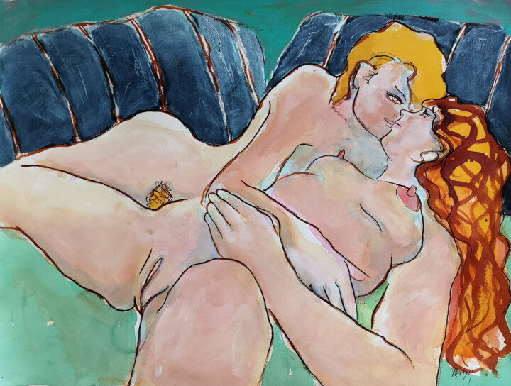 Les amoureuses 图画, 22x30 in