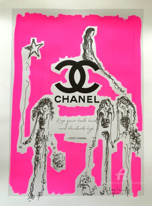 Pink Fire 图画, 15.4x11.4 in