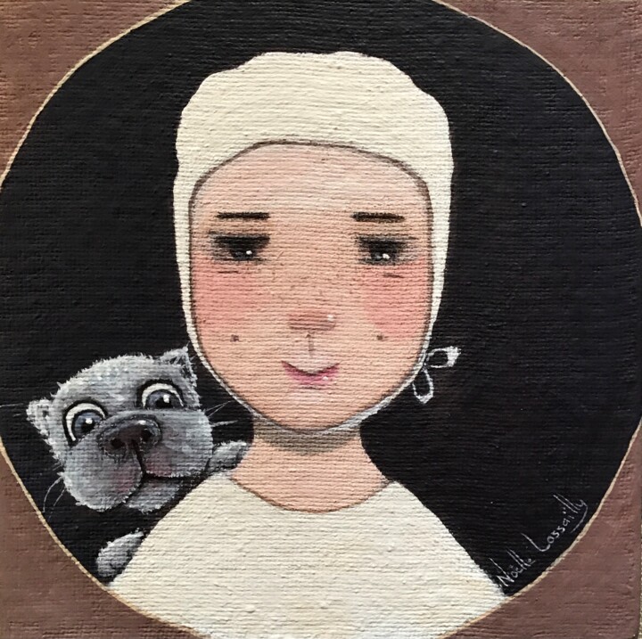 Painting titled "Adélien - 1205" by Noëlle Lassailly, Original Artwork, Acrylic