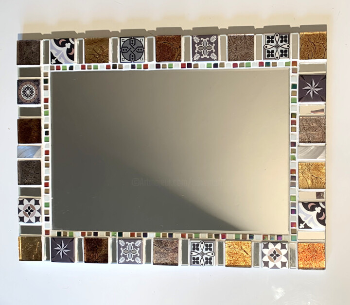 miroir mosaïque décoration murale "café " 58 X 42 cm 设计, 16.5x22.8 in