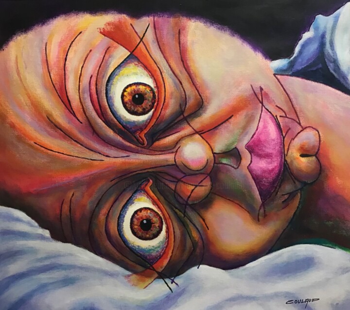 TU DORS ? 绘画, 18.1x20.5 in