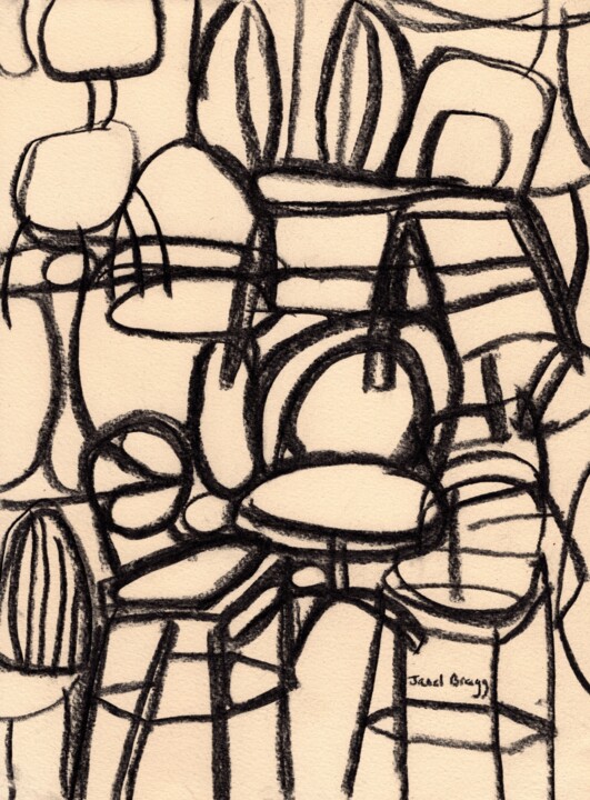Chairs on Top of Chairs Still Life II 图画, 12x9 in
