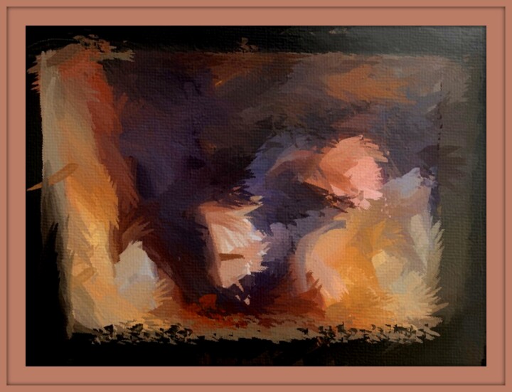 leather Imagined Painting, 36x32 in