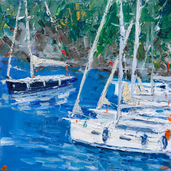 Pintura intitulada "Grand Soleil and ot…" por Dina Aseeva, Obras de arte originais, Óleo Montado em Armação em madeira