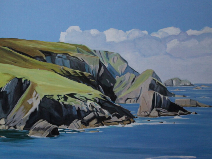 Ζωγραφική με τίτλο "An Port (Donegal)" από Emma Cownie, Αυθεντικά έργα τέχνης, Ακρυλικό