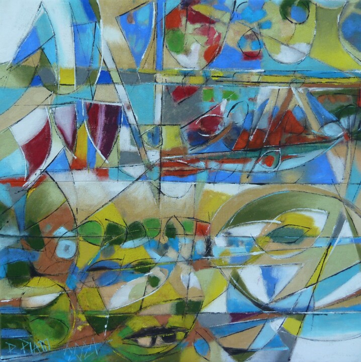 "Kaléidoscope" 绘画, 15.8x15.8 in
