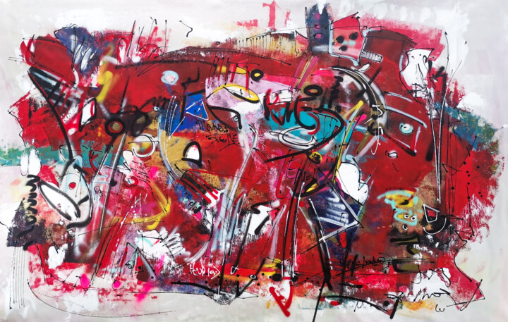 Peinture intitulée "Mappa Mundi" par Luc Villard, Œuvre d'art originale, Acrylique Monté sur Châssis en bois