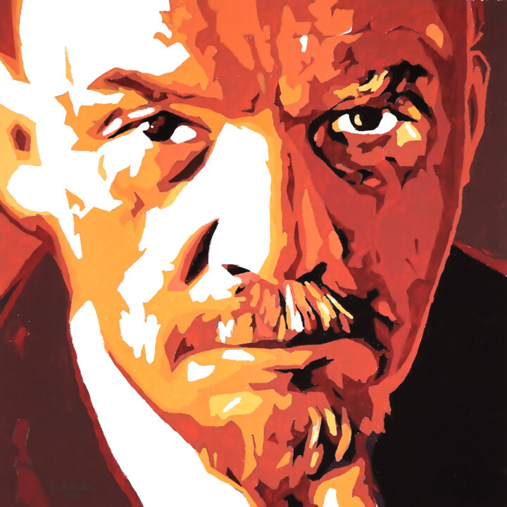 LENIN 绘画, 15.8x15.8 in