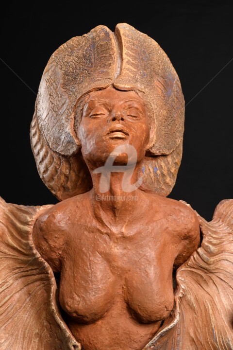 Sculpture intitulée "Souffle Divin" par Valerie Barrault, Œuvre d'art originale, Argile