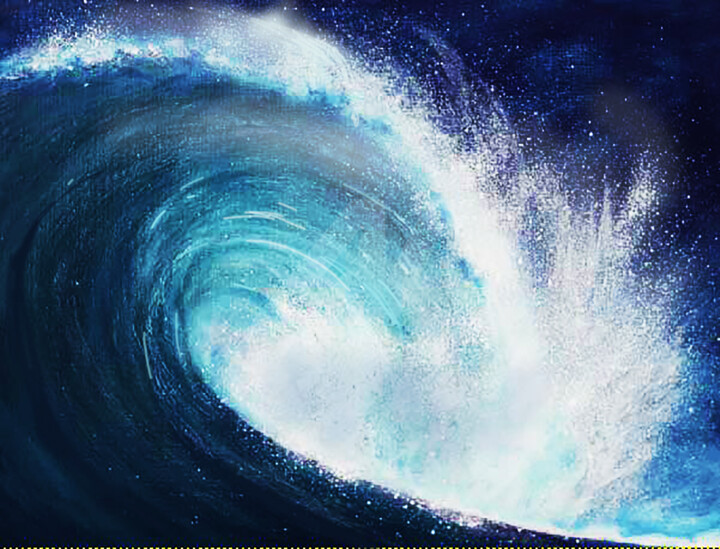 Arts numériques intitulée "Vague déferlante |…" par Artenseo, Œuvre d'art originale, Travail numérique 2D