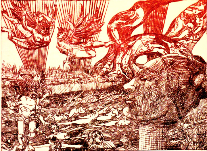 Visite de Dante aux enfers 印花与版画, 7.5x10.2 in