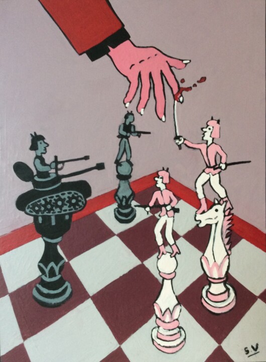 Échec au Maitre 绘画, 23.6x17.7 in