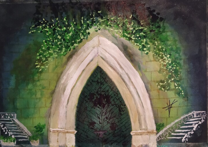 La escalera de la duda 绘画, 7.1x10.2 in