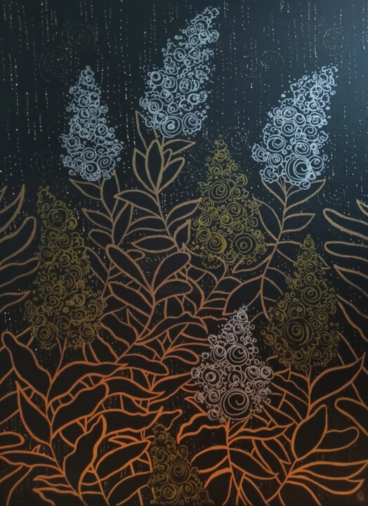 SPIRAEA DOUGLASII - large abstract, original gift, wall art 绘画, 31.5x23.6 in