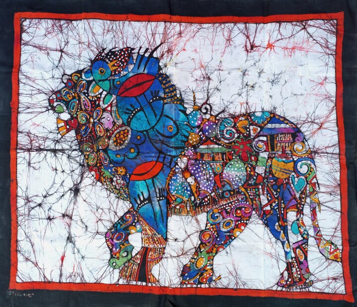 The lion king, Animal painting, Animal canvas, African art 绘画, 35.4x43.3 in