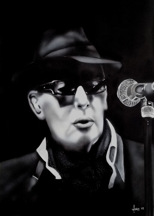 Peinture intitulée "Bashung" par Aéro, Œuvre d'art originale, Acrylique