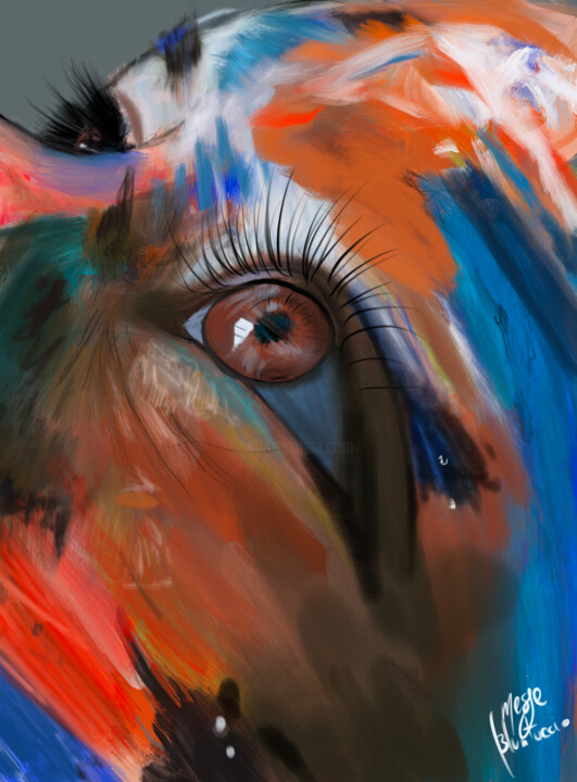 Digital Arts titled "Abstract portrait 3" by Łukasz Wołąsiewicz, Original Artwork, Digital Painting