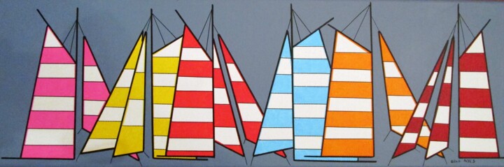 Painting titled "Festival 1" by Nyls Eliot, Original Artwork, Acrylic