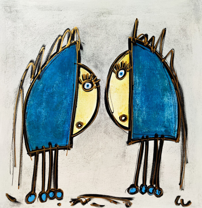 Les Compagnons 绘画, 23.6x23.6 in