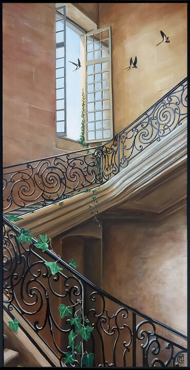 Peinture intitulée "L'Envolée III" par Marie-Luce Colatrella, Œuvre d'art originale, Huile