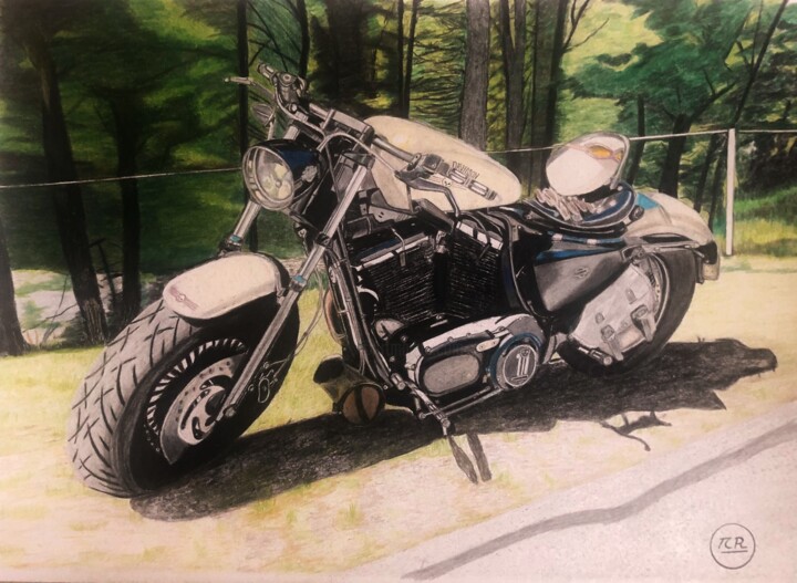 Harley en balade 图画, 11x15.8 in