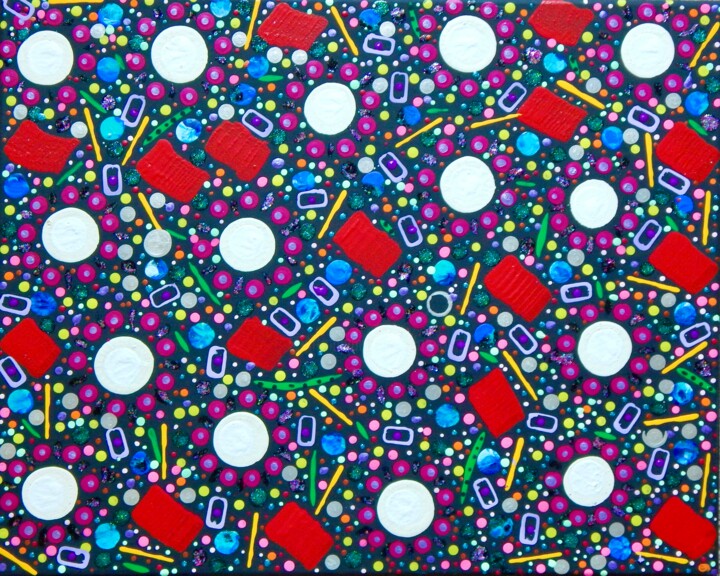 Ukraine sees red and lands on its square 绘画, 18x20 in