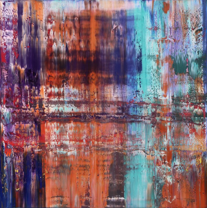 Painting titled "Abstract Painting 3…" by Shamanov Vadim, Original Artwork, Oil Mounted on Wood Stretcher frame