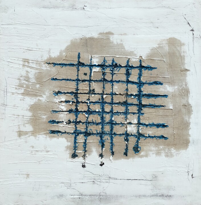 Blue cage 绘画, 16.1x16.1 in