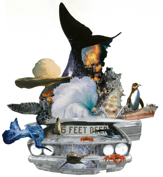 6 feet deep 拼贴, 25.3x18.6 in