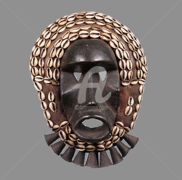 Masque Dan yacouba art tribal art premier KA22MD005A 雕塑, 17.7x12.6 in