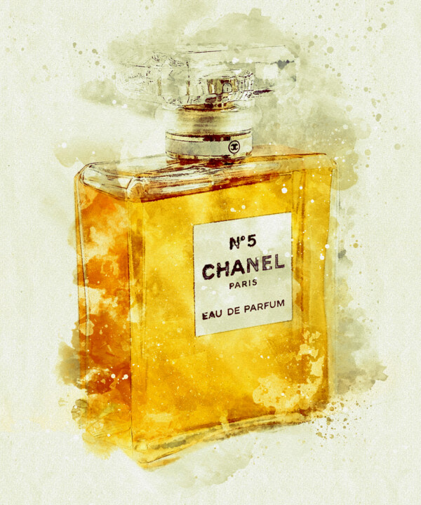 Chanel No. 5 In Watercolor, Grafika cyfrowa / sztuka